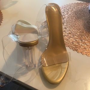 Clear Ankle Strap Perspex Heel Sandals